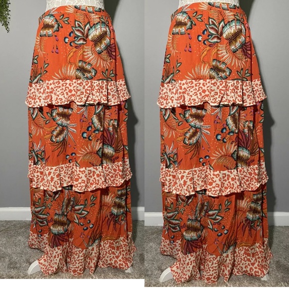 Anthropologie Farm Rio Amabella Tiered Maxi Skirt - Picture 2 of 4